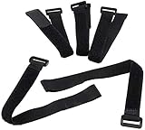 ChiliTec Kabelbinder Klettband Klettverschluss mit Öse 30cm lang 2cm breit Sicheres Verstauen von Kabel und Leitungen 5er Pack Schwarz