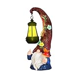 Solarleuchten für den Außenbereich, Garten, Solar-Wichtelfiguren aus Kunstharz, mit Licht, für Terrasse, Terrasse, Terrasse, Hinterhof, Weg, Außenveranda