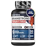 Vitamin B Komplex Brain Booster Nootropic Vitastrong mit Pantothensäure für Mentale Leistungsfähigkeit und Vitamin B12 Folsäure, Biotin, Coenzym Q10 Ubiquinol, Carnitin, Niacin, Koffeintabletten