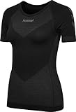 hummel Damen First sømløs jersey S/S Trikot, Schwarz, XS/S EU