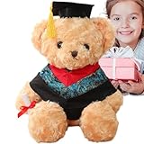 Plüschtier mit Graduierung, Plüsch, weiches Wurfkissen zum Sammeln – Plüschtier Teddybär mit Kleidung und Hut für die Party
