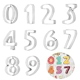 ADERTOS 10 Stück Zahlen Ausstechformen Ausstecher Edelstahl Zahlenausstecher 0-9 Groß Fondant Plätzchen Nummern Ausstecher Zahlen Keksausstecher Number Cookie Cutter für Kekse Backen Kuchen