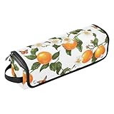 Hot Hair Tools Reisetasche und hitzebeständige Matte, wasserdichte Haarwerkzeuge, Reise-Organizer für Glätteisen, heiße Werkzeuge und Haarpflegezubehör, Schönheit Naranjilla Obst Weiß