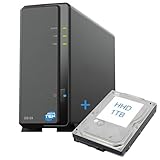 SIMPLETEK - NAS-Netzwerkspeicher mit 1 Fach mit 3,5-Zoll-SATA-Festplatte, Gigabit-Ethernet, 1 GB RAM, USB 3.2, – Schwarz