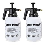 Relaxdays 2 x Pumpsprühflasche, einstellbare Messingdüse, Pflanzen Bewässerung, Schädlingsbekämpfung, 1,5 l Drucksprüher, schwarz