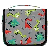 Kulturbeutel mit süßem Dinosaurier-Motiv, lustiger Dino-Kulturbeutel, Unisex, zum Aufhängen, Toilettenartikel, Kosmetik, Make-up-Organizer
