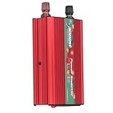 Solar Auto Wechselrichter, Wechselrichter Vollschutz 24V Weihnachtsmuster Aluminiumlegierung USB Schnittstelle für Laptop für Lampe(rot, 220V)