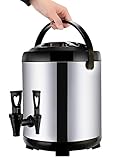 Heißwasserspender, Edelstahl, isolierte Catering-Urne für Getränke, 6 l bis 20 l Fassungsvermögen mit Wasserhahn, ideal für Milchtee und heißes Wasser