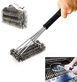 Grillbürste,3 in 1 BBQ Grillbürste,Barbecue Grill Cleaner Tools,für Holzkohle Elektro Gas Grill Garten Barbecue