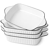 NUTRIUPS 26.5cm Kleine Auflaufformen 4er Set, 1L Rechteckige Lasagneformen, Kleine Keramik Backform, Rechteckige Backformen mit Griffen, Ofenfest & Mikrowellenfest