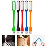 USB-Licht, Flexible USB LED Licht, Mini USB-LED-Licht-Lampe, USB LED Licht, Mini Licht Laptop, USB Licht Für Notebook Computer Tastatur, Flexible Schwanenhals-Leselicht,Mini USB LED Lampe, 5 Stück