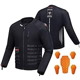 IRON JIA'S Motorradjacke Herren Schutzjacke protektorenjacke mit CE-Schutzausrüstung Vier Jahreszeiten professionelles Motocross-ATV Schwarz XL