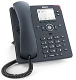 Snom D140 Desk VoIP-Festnetztelefon, Schiefergraues Gehäuse, 2 SIP-IdentitäTen, Energieeffizient (PoE Klasse 1), 2,8' TFT LCD, Graustufenanzeige, 360° Benachrichtigungsanzeige, 6+4 Funktionstasten