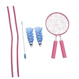 KOMBIUDA 1 Set Badmintonspielset Mit Federball Schlägern Und Bällen Badmintonschläger Für Anfänger Freizeitspielzeug Für Im Alter Von 3 10 Jahren Pink