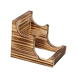 AAGAZA Wasserflaschenhalter aus Holz, Flaschenregal, Flaschenaufbewahrungshalter für Restaurant, 2 Steckplätze dunkelbraun/600 (Farbe: 2 Steckplätze braun)