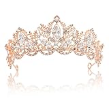 talifoca Prinzessin Tiara Kristall Krone Damen Prinzessin Krone Dold Prinzessin Tiara Crown Krone Mädchen Hochzeit Tiaras und Kronen für Frauen Strass Kristall Königin Tiara für Hochzeit,Festzüge