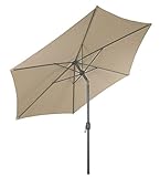 Spetebo Alu Sonnenschirm 250 cm mit Knickgelenk + Kurbel - beige - Martktschirm Kurbelschirm