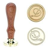 Poemluve Siegelstempel Initialen D 25mm Wachssiegel Stempel für Einladungen zur Hochzeit mit Holzgriff Vintage Wachs Siegel Stempel Buchstaben für Umschlag Briefe Geschenkpapier Umschlag (Buchstabe D)
