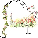 WUHUQN Gartenbogen aus Metall, Stahlrahmen, Rosenbogen, Gitter, schwerer und starker Kletterpflanzenbogen, B 2,8 m x H 2,2 m
