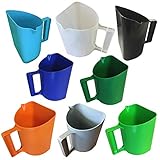 NETPROSHOP Messbecher Futterschaufel mit Skala Ausgießer Henkel 2 Liter, Farbe:Hellgruen