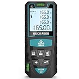 Laser-Entferungsmesser 50M,RockSeed Digitaler Lasermessgerät mit 2 Blasenebenen,Tragbarer Lasermessgerät M/In/Ft Einheit Hintergrundbeleuchtetes LCD zur Messung Entfernung/Fläche/Volumen/Pythagorean