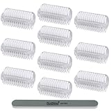 10 Stück Doppelseitige Handbürste Nagelbürste mit Harten Borsten Handwaschbürste Fingernagelbürste mit 5 Nagelfeilen für Reinigung von Hand Nagel Bad Waschbecken