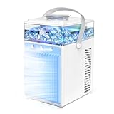 Mobile Klimaanlage, 5 in 1 Air Conditioner Portable, Klimagerät ohne Abluftschlauch, Mini Klimaanlage mit Spray und Buntem Nachtlicht, Mobile Klimageräte für Zuhause, Büro, Camping (White)
