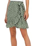 ONLY Damen ONLOLIVIA WRAP Rock WVN NOOS, Hedge Green/AOP: Hella Graphic, Größe M