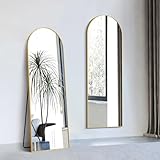 WOLIBEER Ganzkörperspiegel 150x40 cm Standspiegel und Wandspiegel mit Goldrahmen aus Aluminium Sicherer Stabiler Deko-Spiegel für Wohnzimmer Schlafzimmer Flur Schmink