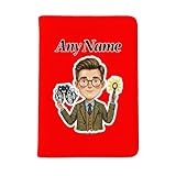 UNIGIFT Personalisiertes Geschenk – Reisepasshülle für männliche Optiker (Augenpflege-Profi-Design), individuelle Namensnachricht – Optiker, Abschlussfeier, Geburtstagsgeschenk, rot, Einheitsgröße