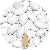 EinsSein 2kg Feinste italienische Mandeltradition Hochzeitsmandeln weiss matt 1, 2, 3, 4, 5 kg weiss matt 65 Gastgeschenke/Kilo Zuckermandeln Bonboniere Hochzeit Taufmandeln Mandeln Nikah Sekeri