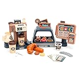HOMCENT Kaffeemaschine Kinder, Rollenspiel Spielzeug mit Wasserdurchlauffunktio, Kaffeemaschine mit Geräusch für Kinder Geburtstag, 41 Teile