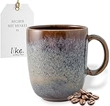 Villeroy & Boch like. by Lave beige Becher mit Henkel, 400 ml, elegante Henkeltasse aus Steingut für den ganzen Tag, spülmaschinengeeignet
