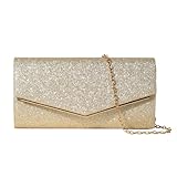 KBRPEY Damen Clutch Elegant Glänzende Pailletten Abendtasche mit Abnehmbarer Kette Kleine Crossbody-Taschen Geldbörse Unterarmtasche für Zeremonie Hochzeit Party Abschlussball