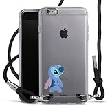 Carry Case kompatibel mit Apple iPhone 6 Plus Hülle mit Band Handykette zum Umhängen schwarz Lilo & Stitch Fanartikel Disney