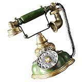 HIAKDOFT Vintage Retro Wählscheibentelefon aus Resin Langlebige Schnurgebundene Hausdekoration für Wohnzimmer Weinregal und Schlafzimmer Europäisches Nostalgie Modell Dekoratives