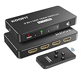 HDMI Switch HDMI Splitter, Automatisch 4K HDMI Switch 3 in 1 Out, HDMI Umschalter mit IR Fernbedienung, HDMI Verteiler Unterstützt HDCP 2.2 4K 3D HDR für PS5 Xbox PS4 Blu-Ray Player