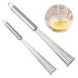 Annlpoy 2 Pieces kugelbesen schneebesen mit kugeln 304 edelstahl rührbesen küche,zum Mischen, Kochen, Schlagen und Rühren, Längen 30 cm und 25 cm