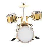 BESTonZON 1 Satz Jazz-Drum-Modell Musikinstrument Miniatur Miniatur-Schlagzeug Von Trommelmodellen Musik Zimmer-Desktop- Mini-Trommel-sammlerstücke Metall Zubehör