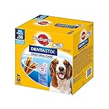 Pedigree Dentastix tägliche Zahnpflege Hundesnacks Leckerli für mittelgroße Hunde (10-25kg), 56 Sticks (1440g)