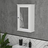 Bath Vida Priano Badezimmerschrank, einzelne Spiegeltür, Wandmontage, weiß