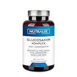 Glucosamin Chondroitin, MSM und Kollagen mit Hyaluronsäure, Boswellia, Selen und Zink – 120 Tabletten Glucosamin Complex Nutralie