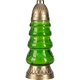 Grabkerze im Glas 29 cm Weihnachtsbaumform in Grün 48 Stunden Brenndauer Grabschmuck zur Weihnachtszeit