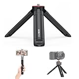 VRIG TP05 Ausziehbares Mini-Kamera Stativ mit 1/4'-Schraube, tragbares Desktop-Stativ Selfie Stick Handgriff Handstativ für Kamera Vlog Handyhalterung Fill-in Light Gimbal Grip Stabilisator