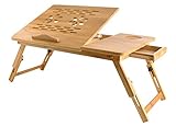 ISO TRADE Laptoptisch Notebooktisch aus Bambus,Betttisch Zeichentisch und Esstisch für Bett 55x34,6x26,5cm 7974