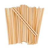 Ideen mit Herz Holzstäbe | 50 Stück | rund | 13,8 cm lang | Ø 4 mm | glatt geschliffen | Bambus | Stab kürzbar | für Dekoration, Modellbau, Basteln, DIY