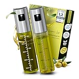 Leisure Life® | NEUEINFÜHRUNG | 2er Set Ölsprüher |〖Verstärkter〗Edelstahlmantel | UV-Schutzglas | BPA-frei | 100 ml Ölzerstäuber für Olivenöl & gesundes Kochen (Jade Green & Clear Transparent – UV)