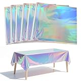 6 Stück Bunt Glitzer Party Tischdecke Bunt Tischdecke Geburtstag Wasserdicht Tischdecken Biertisch Tischabdeckung für Outdoor, Picknick, Hochzeit, Party, Tischdekorationen （137 x 274 cm）