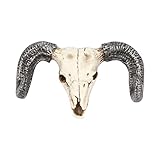 DONGMACE Kleider-Hutständer Skulptur Hut Haken Wand montiert for Schlüssel Rustikale Harz Handtücher Hängende Haken Tierkopf Kuh Schädel Doppel Handwerk Roben Haken Mantel- und Hutständer