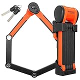 Kryptonite Evolution 790 Faltbares Fahrradschloss, kompakt, leicht, hohe Sicherheit, Diebstahlschutz, mit 2 Schlüsseln und Halterung für E-Fahrräder, Roller, Rennräder, Mountainbikes, 90 cm, orange